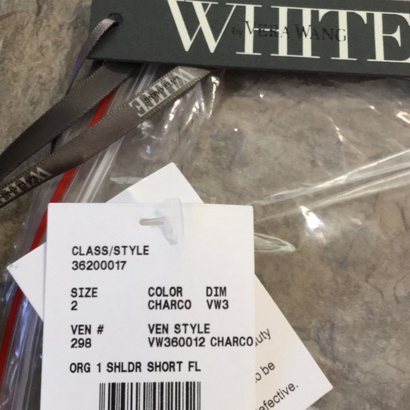 New white Vera Wang David’s bridal gray dress 2 - Picture 7 of 8